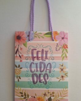 Bolsa de Regalo “Felicidades” con Diseño Floral